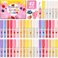 Lip Gloss Set with Vitamin E & Natural Oils - 42pcs Fruit Flavored Moisturizing Lip Gloss C-42