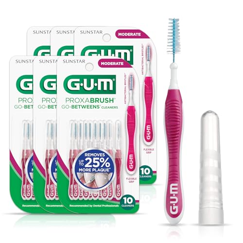 GUM Proxabrush Go-Betweens Moderate Interdental Brushes Pack of 6 - 10 Count
