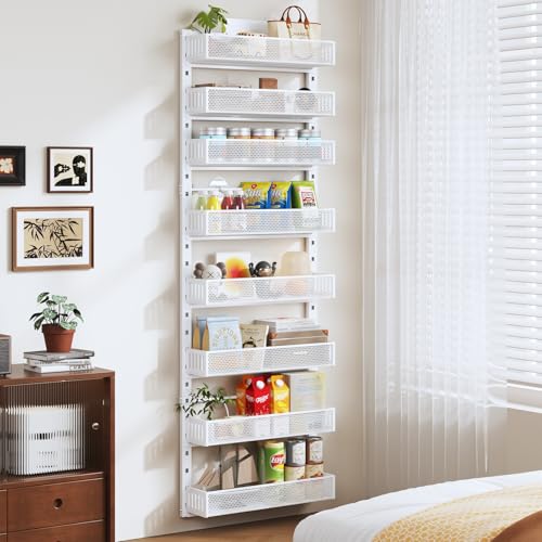 White 8-Tier Heavy-Duty Over the Door & Wall Mount Pantry Organizer
