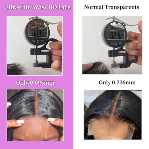 14 Inch 2x6 HD Lace Closure Body Wave Human Hair Virgin Remy Natural Black