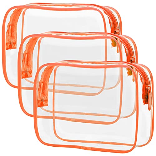 PACKISM Clear Toiletry Bag, 3 Pack TSA Approved Toiletry Bag Quart Size Bag, Carry on Airport Airline Compliant Bag Set