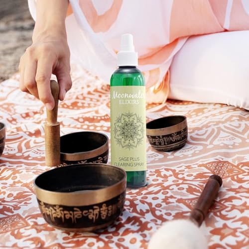 Smudge Spray Bundle - White Sage Smudge Spray and Sage Soap for Cleansing Negativity, Smokeless Smudging Kit to Support Positive Aura, and Cleansing Negative Energy-8oz by Moonwater Elixirs