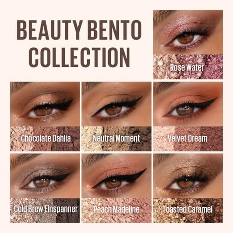 Kaja Beauty Bento Collection | Mosaic chrome + Shimmer + Matte | 18 Coral Sunrise - Coral Peach | 2019 Best of Beauty Award in Glitter-Pressed Category