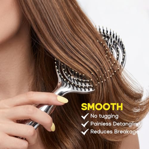 HALOVIDA Detangler Hair Brush for All Hair Types, Anti Frizz & Static Reduction