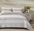 Queen Size Floral Hibiscus Patchwork Quilt Set - Reversible Cotton Bedding