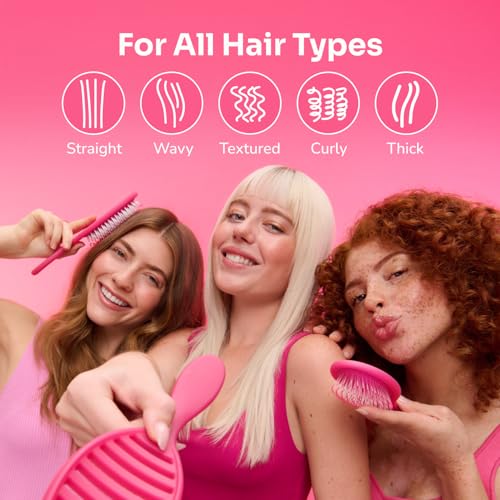 Wet Brush Original Detangler Hair Brush Pack of 2 - Pink Frost for All Hair Types