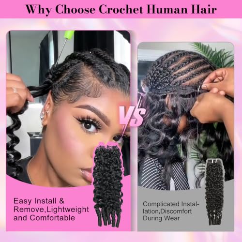 Crochet Human Hair Bundles 22 Inch Burmese Curly Pre Separated for Black Women - Variation of THIS listing