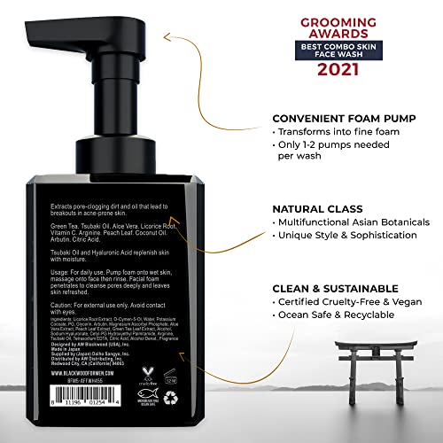 Blackwood For Men X-Punge Foaming Face Wash - Acne Facial Cleanser For Oily to Normal Skin - Deep Cleanse for Exfoliation - Natural Vegan Formula - Paraben Free, Sulfate Free, & Cruelty Free (4.55 oz)