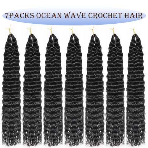 Deep Wave Crochet Hair 24 Inch - Boho Curly Braiding Hair 7 Packs - Variation of THIS listing
