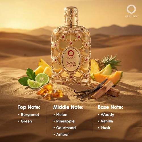 Orientica Luxury Royal Amber Eau De Parfum 2.7oz / 80ml - Fruity Vanilla & Amber Scent - Variation of THIS listing