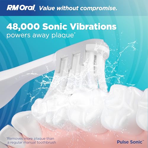 RM Oral Pulse Sonic Powered Toothbrush Soft Black - Rechargeable & Travel-Friendly