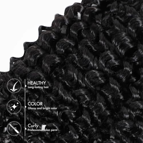 Deep Wave Crochet Hair Extensions 18 Inch Human Hair 50G - Natural Look & Easy Install