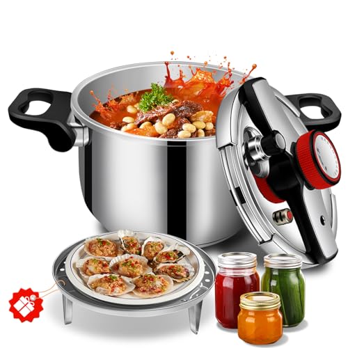 Stainless Steel Pressure Cooker 4.22 Quart - Fast, Safe, Induction Ready