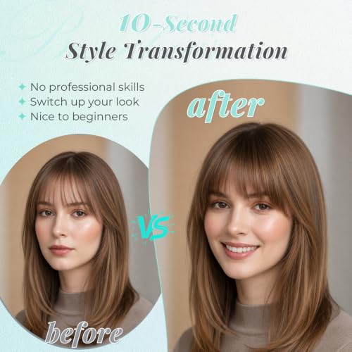 Clip-On Human Hair Bangs Topper - Natural Black, 10 Inch, Air Bangs Style