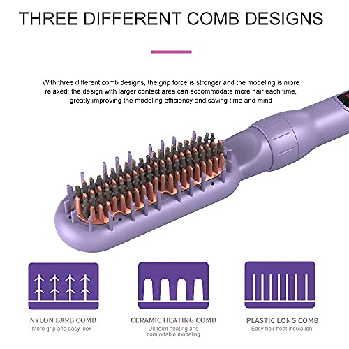 6-in-1 Ceramic Curling Iron Set with Straightener & Travel Bag - Adjustable Temp