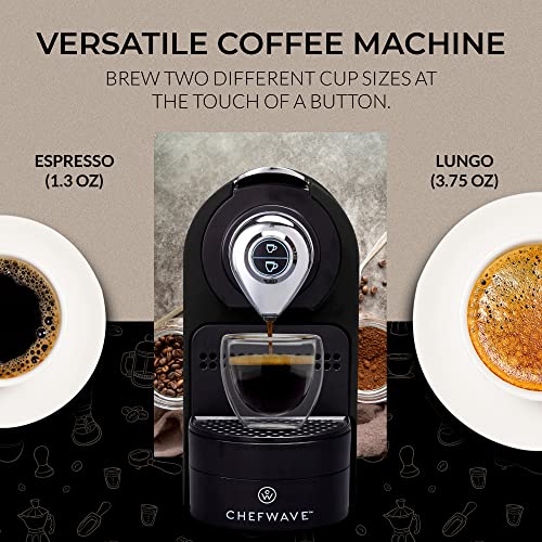 ChefWave Black Capsule Espresso Machine with 20 Bar Pump & Programmable Brew