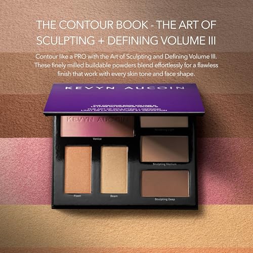 Kevyn Aucoin Sculpt and Define Contour Book: All-in-one makeup artist palette compact. Defines facial features. Eyes, cheekbone, nose & jawline. Highlighters to glow. All skin tones & shapes.
