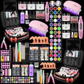 Quaferen Black Acrylic Nail Kit for Beginners with 81 Pieces & Gift Organizer