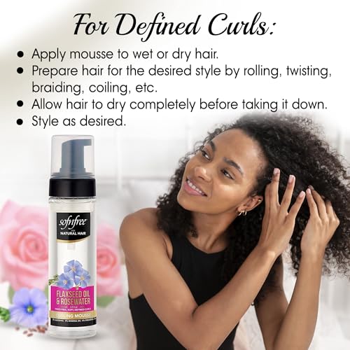 Sofn'Free Curling Mousse with Flaxseed Oil & Rosewater - 6.76 fl oz, Pack of 3