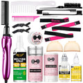 Rose Red Hot Comb Hair Straightener Set for Wigs & Natural Hair - Adjustable Heat Styling Kit