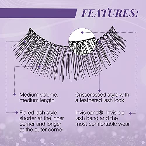 Ardell Fashion Lashes 105 Pack of 6 Reusable Flared Natural False Eyelashes