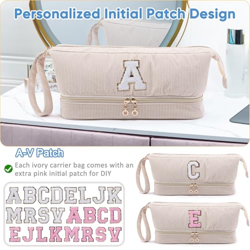 ELCUPA Ivory Double-Layer Personalized Hair Dryer Travel Case for Shark FlexStyle & Airwrap