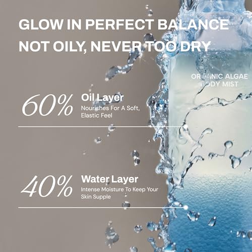 Organic Algae Body Mist 5.4oz - Hydrating Contouring Spray for Glossy Skin