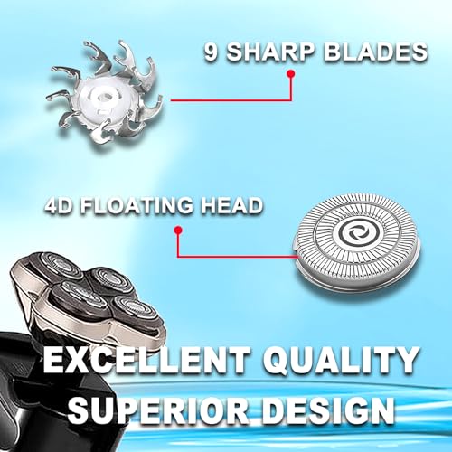 Head Shaver Replacement Heads Compatible with Sk-ull Shaver Pitbull Gold PRO, Pitbull Silver PRO, Palm, Pitbull Platinum PRO, Electric Razor Replacement head for Superior Shaving (12 PACKS)
