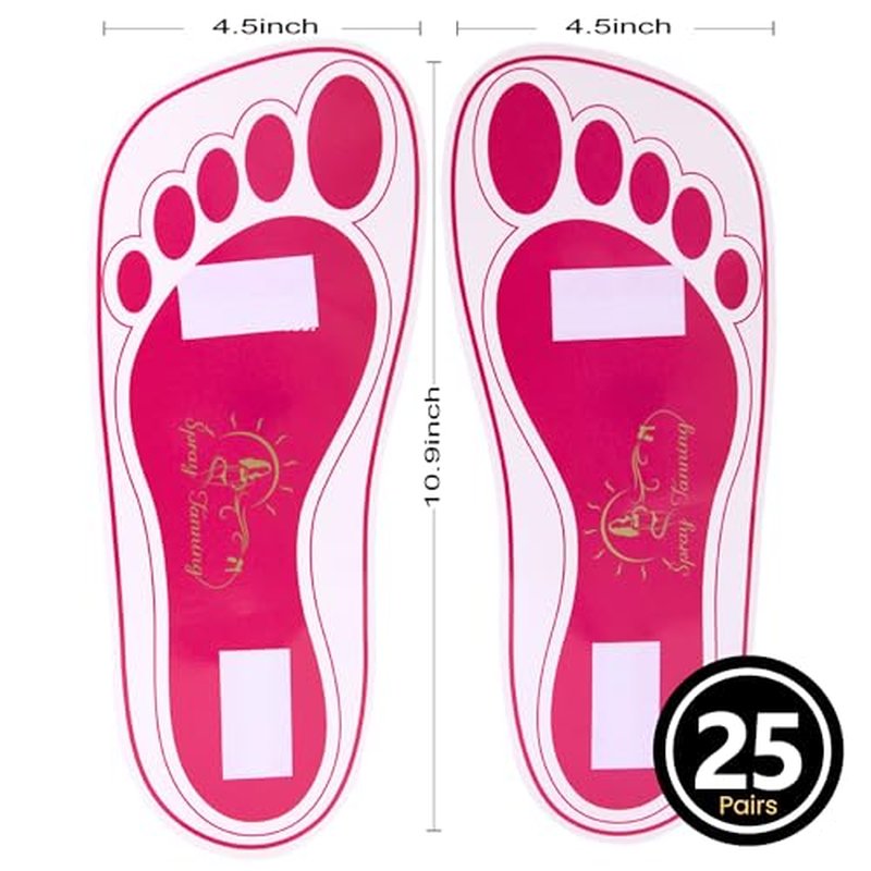 25Pairs(50Feets) Disposable Stick Spray Tanning Feet Pads Perfect for preventing spray tan solution,Deluxe & Hygienic Spray Tan Feet Pads-Ideal for Salons and Spas or Home,Easy to Apply