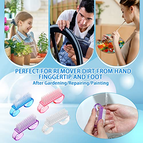 200 Pcs Nail Brush Set for Cleaning Fingernails with Colorful Handle Scrub Brushes