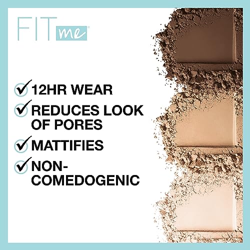 Maybelline Fit Me Matte Poreless Powder Makeup - Warm Sun 0.29oz Pack of 2 Variation 334 WARM SUN