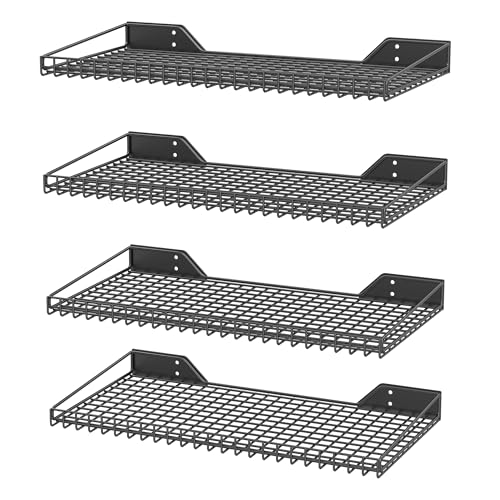 Ultrawall Black Wall Mounted Garage Storage Shelf Rack 4 Pack Heavy Duty