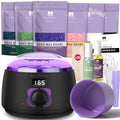 BLITZWAX Waxing Kit for Women with Purple & Black Wax Warmer - Home Use
