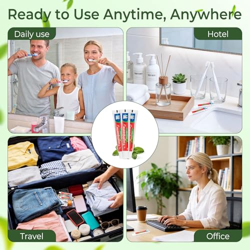 Kocpudu 200-Pack Travel Toothpaste Bulk, Mint Flavor, 10g Mini Tubes