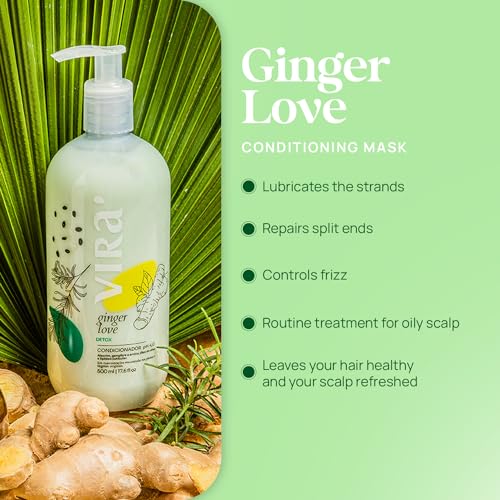 Brazilian Shampoo & Conditioner Set - Deep Moisturizing Hair Care with Ginger Detox - 17.6 Fl Oz Each