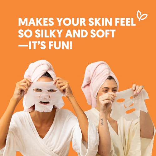 By Nature Vitamin C + Collagen Sheet Face Mask with Vitamin E ? Firming, Anti-Aging Facial Treatment for Radiance, Elasticity & Hydration ? Skincare for Pre-Event Glow & All Skin Types ? Pack of 4