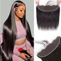 Wowqueen Beauty 12 Inch 13x4 HD Transparent Lace Frontal Human Hair - Straight, Unprocessed Brazilian Virgin Hair, Pre Plucked, Natural Black