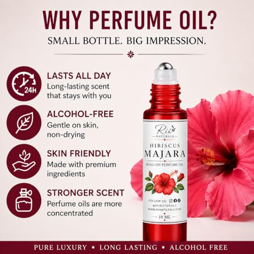 Hibiscus Majara Roll-On Perfume Oil 10ML Long-Lasting Floral Fragrance for Women & Men