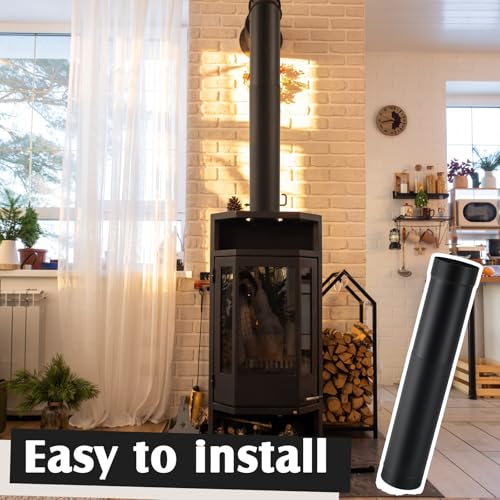 Telescoping 6-Inch Single Wall Stove Pipe - Black, 1 Piece, 18-30 Inch Length Variation