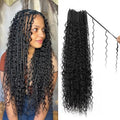 Pre-Looped Boho Crochet Braids Hair - Protein Fiber Soft Natural Look 18 Inch Pack of 7