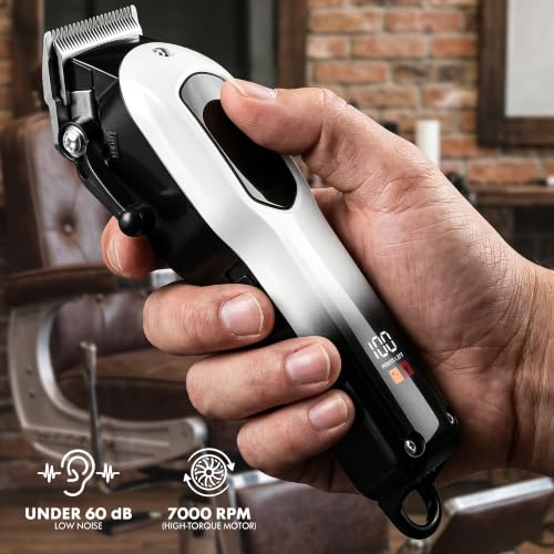 PZN Cordless Hair Clippers & Beard Trimmer Set with Gradient Black & White