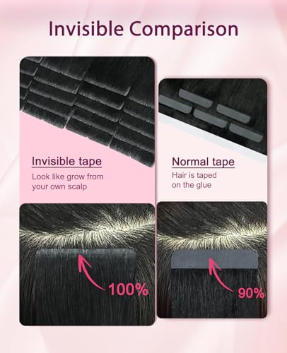 Pinkpearl Tape in Hair Extensions - Human Hair #4 Chocolate Brown 14 Inch 40g - Variation #4 Chocolate Brown / 14 Inch-40g-20pcs