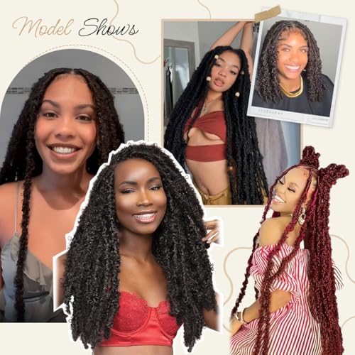 QUISDUIS 36 Inch Distressed Butterfly Crochet Locs - 8 Pack, Black, Lightweight & Soft Faux Locs for Natural Hair