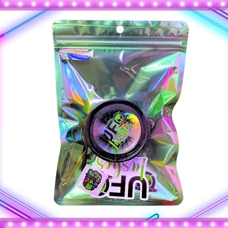 3D False Lashes With Color On End, Faux Mink Wispy Fluffy Two-Toned Colored Strip C Curl, Glow Party Festival Show Eyelashes, Look Like Extensions (Green Spark)