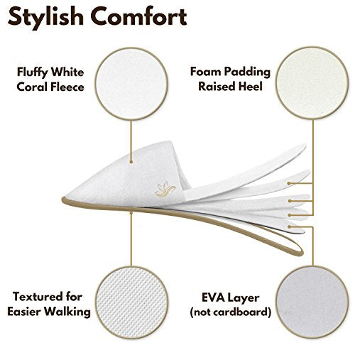 Disposable Spa Slippers - 6 Pairs Medium - Unisex Indoor House Shoes for Guests