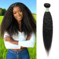Yuyongtai 14 Inch Kinky Straight Human Hair Bundles Natural Color - Brazilian Virgin Remy Hair