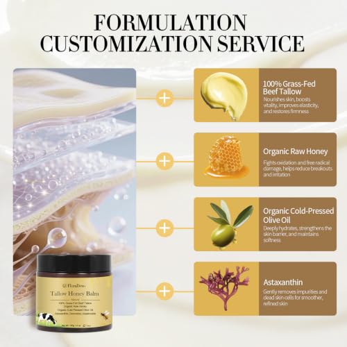 Citrus Tallow and Honey Balm - Organic Grass-Fed Beef Tallow Moisturizer with Olive Oil & Botanicals - 4.23 Fl Oz - Pack of 1