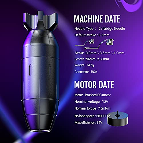 Rotary Tattoo Machine Pen with 2 Stroke Cam & Battery Pack - STIGMA EM146KITP199-1