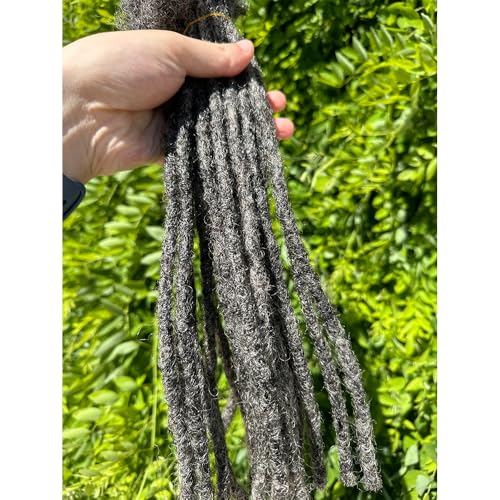 Human Hair Loc Extensions Salt and Pepper #39 - 12 Inch Small Size, 10 Dreads/Bundle