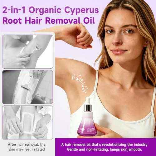 Cyperus Rotundus Oil Serum for Hair Removal & Regrowth Inhibition - 2 Fl Oz